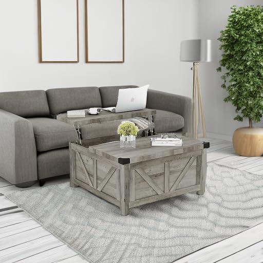 jimeimen Farmhouse Lift Top Coffee Table - Image 5