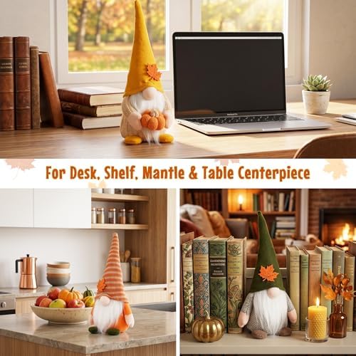 3PCS Fall Gnomes Plush, Thanksgiving Decorations for Tiered Tray - Image 4