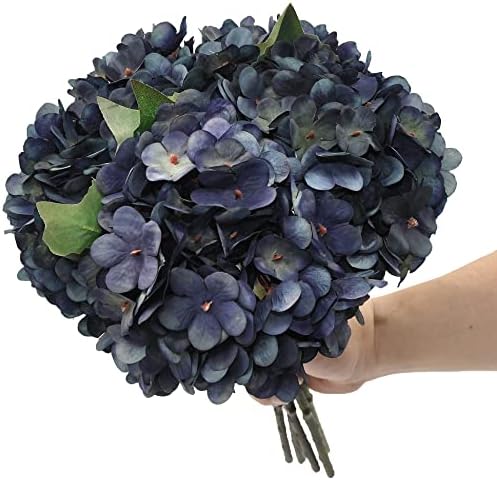 6Pcs 13" Dark Gray Hydrangea Artificial Flowers - Image 3