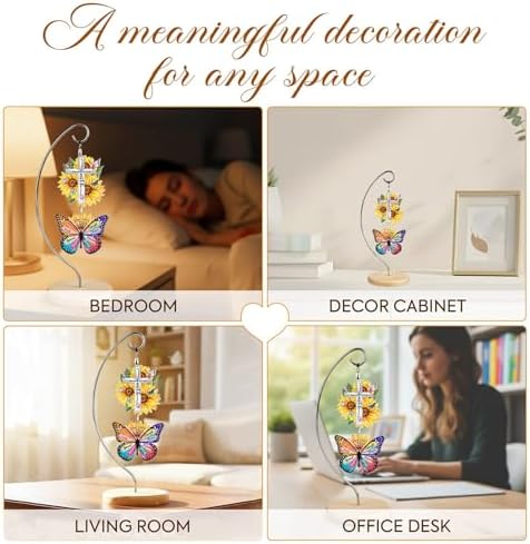 Christian Gifts for Women Faith - Sunflower Butterfly Gifts for Women Religious - Birthday Gifts for Women, Inspirational, Religious Gifts for Sister, Friend, Daughter, Mom - Office Desk Accessories - Image 4