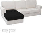 Easy-Going Stretch 1 Piece Chaise Lounge Cushion Slipcover | Sectional Couch by Easy-Going