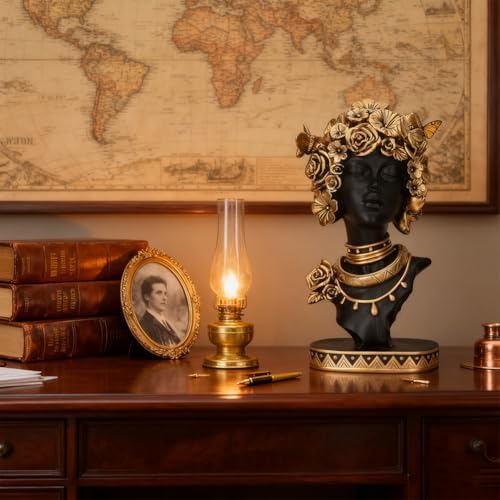 African American Woman Bust Statue, Vintage African Figurines and Sculptures, Elegant Art Decor for Home and Office, Ornamental Accent for Living Room, Bookshelf – Perfect Housewarming Gift - Image 6