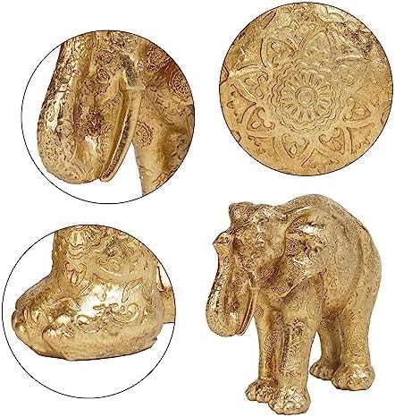 Guichifun Gold Elephant Statue Home Décor Collectible Figurines - Image 4