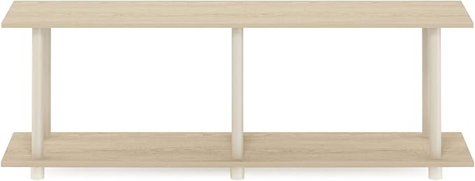 Furinno Turn-N-Tube No Tools Modern Rectangle Side Table, Bauhaus Oak/Beige - Image 6