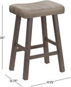 Hillsdale Furniture Saddle Counter Stool, Rustic Gray - Image 3