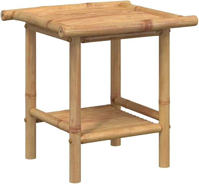 Bamboo Fiber Coffee Table with Storage Shelf, Eco-Friendly Modern Square End - Image 6