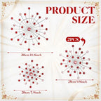 Blulu 4 Pcs Red Wall Decor Bling Crystal Wall Art Cast Iron Rhinestones - Image 3
