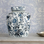 Creative Co-Op Decorative Bird Ceramic Ginger Jar with Lid, Blue and White - Image 7