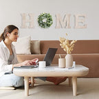 Pinkpum Wood Home Sign with Eucalyptus Wreath for O Home Decor Wall Decor - Image 3