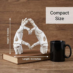 Skeleton Heart Hands Decor Gothic Statues Halloween Decor, White - Image 6
