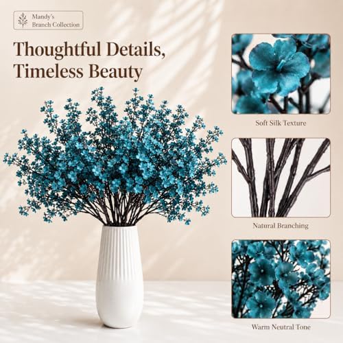 Mandy's 15 Bundles Artificial Teal Baby’s Breath Flowers - Image 4