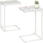 QEEIG C Table Side Table Set of 2 Living Room Sets C Shaped Couch Tray End by QEEIG