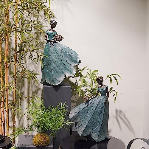Guichifun Fairy Statue 22IN Leaf Angel Girls Resin Home Decoration - Image 4