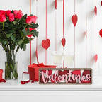 Vintage Valentine's Day Decorations for Office, Home, Table, Mantel, Shelf, Desk, 3 1/2 x 11 Inch Retro Valentine's Love Sign, Wooden Valentine Decor Sign, Farmhouse Red Pink Decoration (Valentines) - Image 6