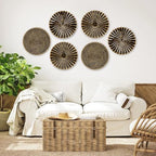 Briful 12" Wall Décor Pack of 3 Metal Gold & Black Washed Starbursts Radial Plate Wall Art Modern Accent Hanging Wall Decorations For Home Office Bedroom Or Living Room Wall Sculptures - Image 7