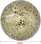 MDLUU 4" Decorative Orbs, Mosaic Sphere Balls, Centerpiece Balls for Bowls, Vases, Dining Table Decor, Pack of 3 (Gold) - Image 3