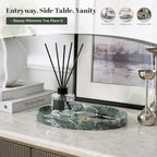Koville Natural Marble Tray, Vanity Decorative Oval Marble Tray for Home, Countertop Organizer, Catchall Tray for Perfume, Candles, Jewelry - Image 4