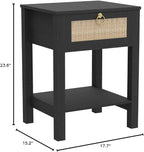 SICOTAS Rattan Nightstand Set of 2, Rattan Decor Drawer - Image 2