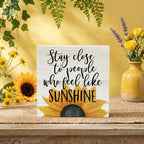 Farmhouse Sunshine Sunflower Wooden Box Sign Rustic Country Sunflower Box Sign Wood Sign Decor Summer Square Wood Sign Home Desk Tabletop Shelf Decor 5 x 5 - Image 4