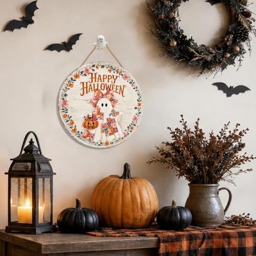 Halloween Decoration for Front Door, Halloween Welcome Wooden Hanging Sign - Image 4