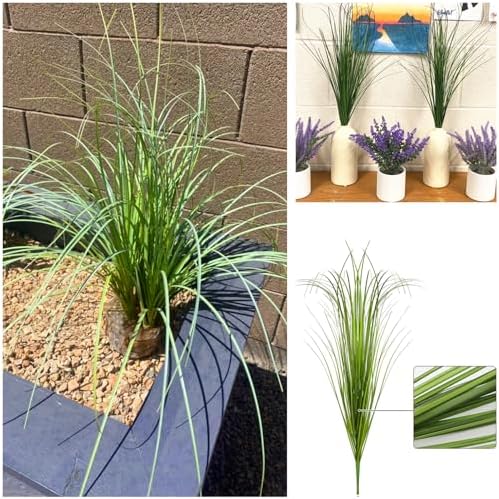 CATTREE Artificial Plants Fake Wheat Grass Shrubs, Faux Greenery Plastic Bushes Tall Stems for Outdoor Indoor Wedding Christmas Decoration Office Yard Table Arrangements Planter Filler Decor 8 Pack - Image 4