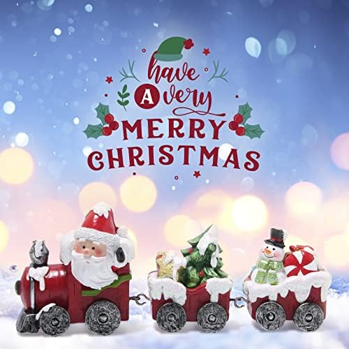 Hodao Christmas Train Figurines with Santa, Tree & Snowman - Image 4
