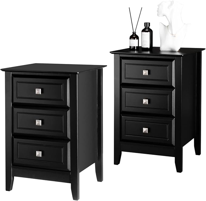 Bonnlo Upgraded 3 Drawers Night Stands by Bonnlo