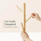 Pipishell Coat Rack Sturdy Wooden Coat Rack Stand, Adjustable Coat Tree - Image 5