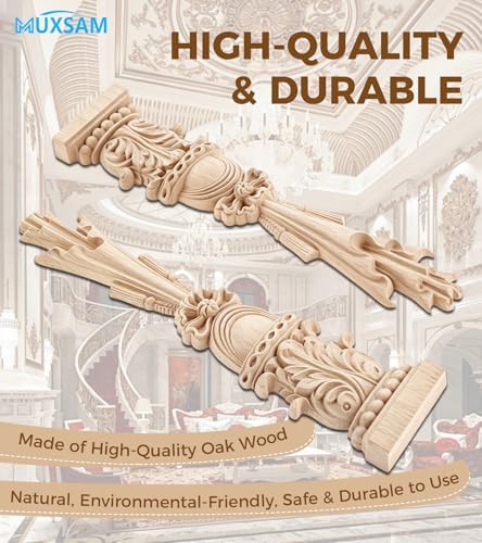 1Pc Wood Carved Appliques Onlays Unpainted Carving Decals Mouldings Trim - Image 4