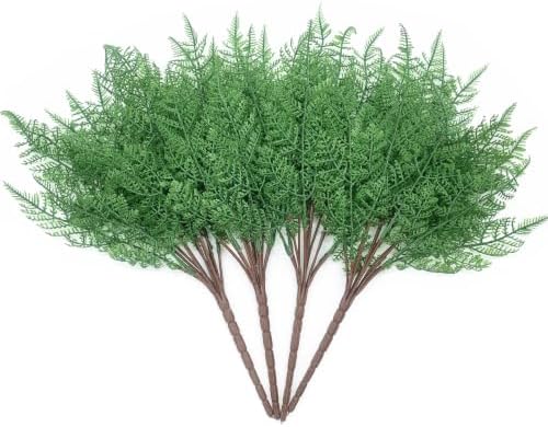Artificial Shrubs Bushes, Plastic Fern Leaves Persian Grass Fake Plants 4ps by CATTREE