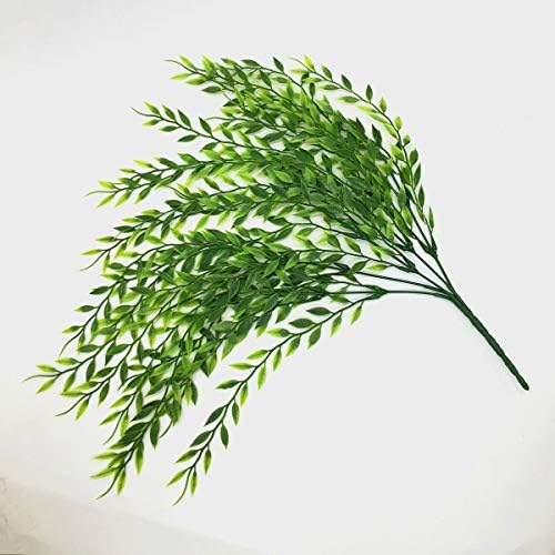 Artificial Weeping Willow, Plastic Plants Greenery Leaves Fake Hanging Vine Faux Ivy Garland UV Resistant for Home Indoor Outdoor Garden Door Wall Baskets Wedding Party Table Decor Decoration - 8 Pcs - Image 5