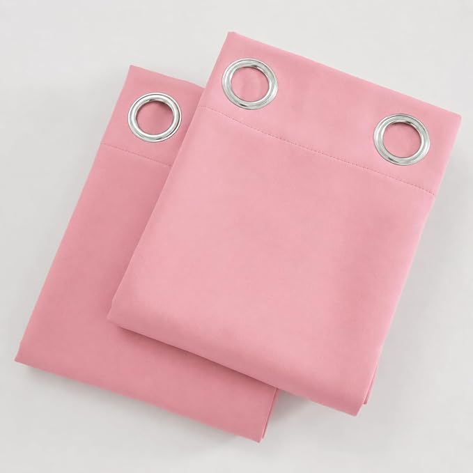 Pink Blackout Curtains 34 x 63 Inch Length/Set of 2 Curtain Panels/Thermal - Image 9