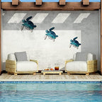Bucherry 3 Sizes Wooden Sea Turtle Wall Decor Turtle Wall Art,Dark Blue - Image 4