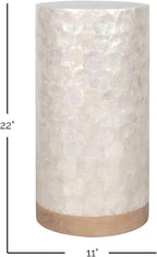 East at Main Capiz Shell Martini Table – White Accent Table, Small Decorative - Image 2