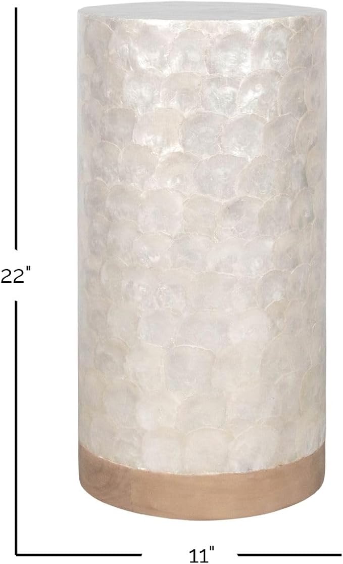 East at Main Capiz Shell Martini Table – White Accent Table, Small Decorative - Image 2