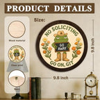 CFFJLHN Funny No Soliciting Sign Western Frog Wall Art Decor - Image 7