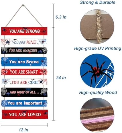 Spider Boys Room Decor, Wooden Art Prints for Boy Kids Children Toddler Bedroom, Home Indoor Inspirational Wall Decoration, Wall Decor Room Sign for Birthday Gifts - Image 4