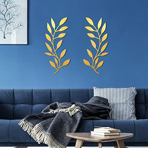 Zhengmy 2 Pcs Metal Leaf Wall Art Vine Branch Decor,Gold - Image 5