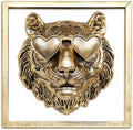 Newinhome Animal Heads Wall Decor (Includes Metal Frame) Resin Animals Sculptures Head Wall Hanging Decoration Gold vintage Wall Sculpture for Living Room Bedroom Office(Tiger) by Newinhome