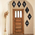 Huwena 6 Pack Gothic Wall Decor for Bedroom Living Room Dark Boho Skull Moon Snake Sun Phase Wooden Hanging Art - Image 5