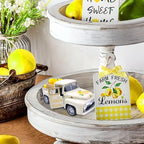 Lemon Decor Vintage Truck Decor Mini Lemons & Wooden Crate, Cream - Image 5