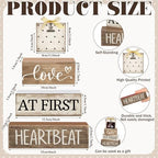 CroBlissful 4 Pcs Ultrasound Picture Frame Gender Reveal Gifts for Parents Wooden Sonogram Pregnancy Keepsake Love at First Heartbeat Pregnancy Gifts for Expecting Dad Mom, Baby Shower Decor - Image 4