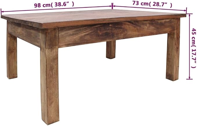 Coffee Table Solid Reclaimed Wood 38.6"x28.7"x17.7", Side Table, Center Table - Image 2