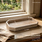 EOSAHR Pine Wood Decorative Tray: Serving Tray for Room Decor, LightNatural - Image 2