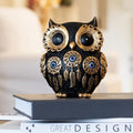Vintage Black Owl Statue Home Decor - Evil Eye Accent for Bookshelf, Bedroom, Living Room, Office & Table. Cute Small Animal Sculpture Gift for Owl & Birds Lovers by Thecreationofstatues
