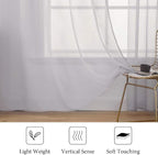 MIULEE 2 Panels Grey Sheer Curtains - Image 4