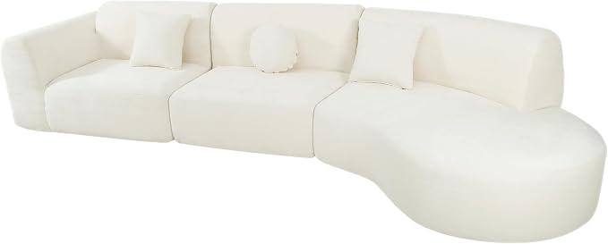 140'' Curved Sectional Sofa Sponge Couch - Image 4