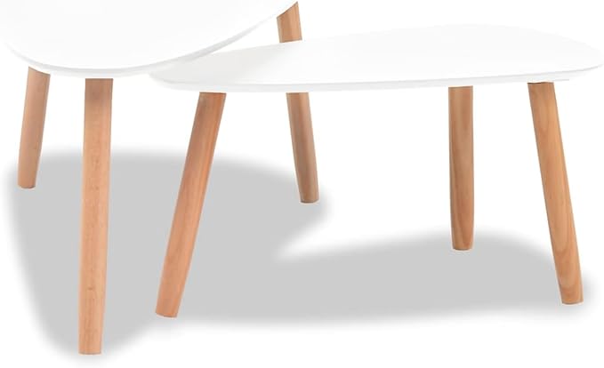 Gecheer Scandinavian Style Solid Pine Wood Coffee Table Set - Image 4