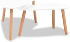 Gecheer Scandinavian Style Solid Pine Wood Coffee Table Set - Image 4