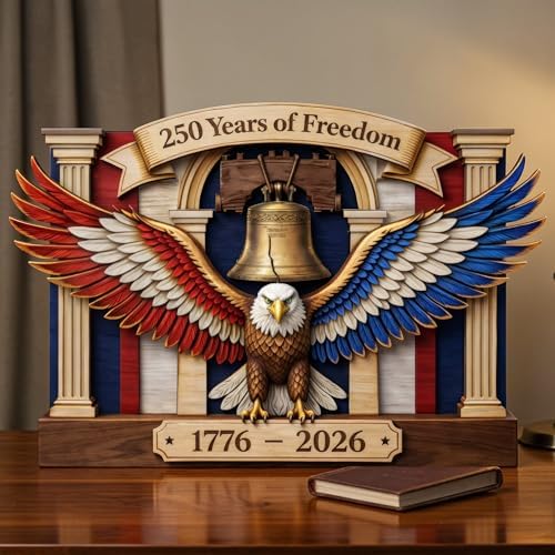 250th Anniversary USA Wood Plaque, 1776–2026 American Patriotic Decorations - Image 2